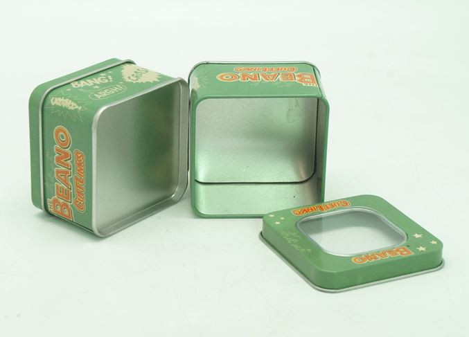 Empty Square Tin Can With Window